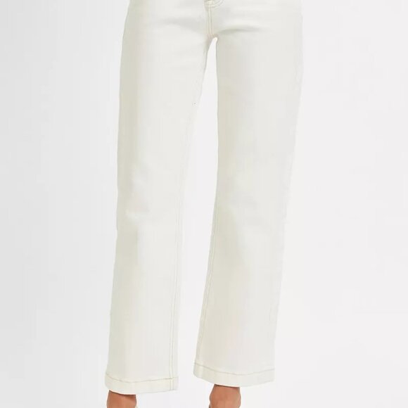 RISEN Full Size Tummy Control Mid Rise Ankle Straight Jeans Plus Size - Picture 2 of 7